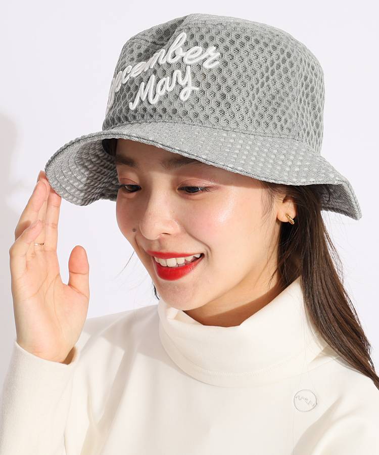 DM ハニカムパターンロゴバケットハット