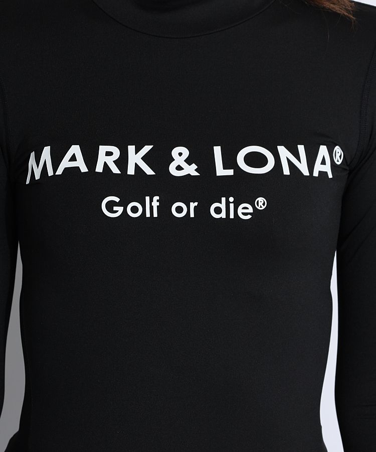 マーク＆ロナ ML 【速乾ストレッチ】アシメロゴプリントモックネック