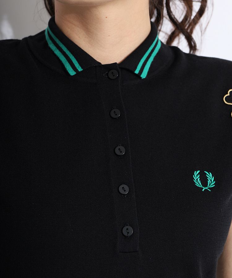 フレッドペリー FP 【AmyWinehouse】ハート刺繍ニット半袖ポロシャツ