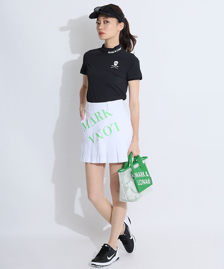 マーク＆ロナ ML 【接触冷感】チュール切替モックネック半袖カットソー