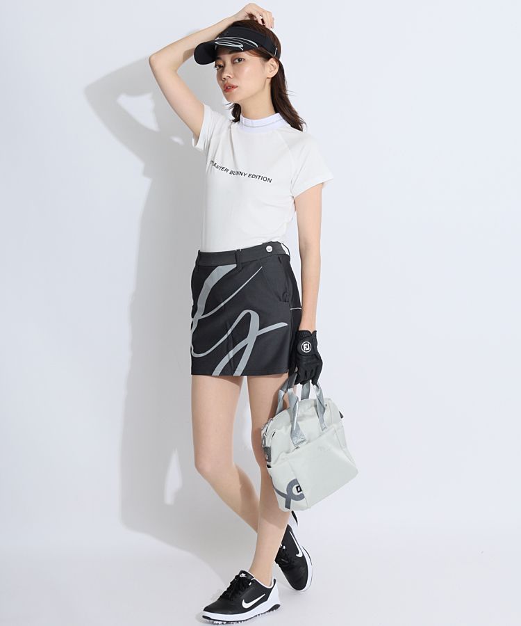 マスターバニー MB ラメラインモックネック半袖カットソー