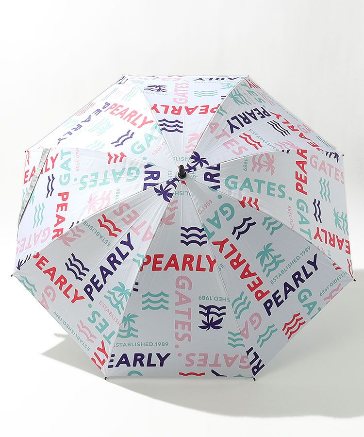 ★パーリーゲイツ★ゴルフUVアンブレラ UMBRELLA 大胆な赤のボーダーがひときわ目を惹くUVアンブレラ
