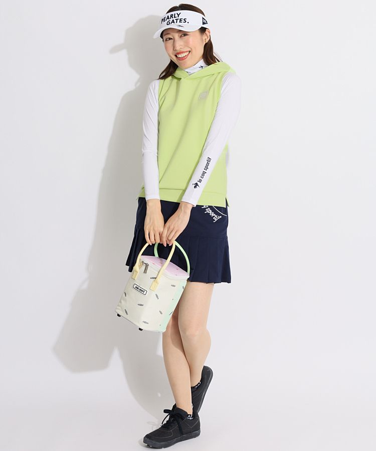 パーリーゲイツ PG 編みロゴ刺しゅうツイルサンバイザー