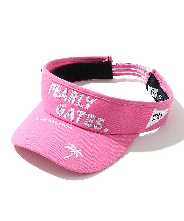 パーリーゲイツ PG 編みロゴ刺しゅうツイルサンバイザー