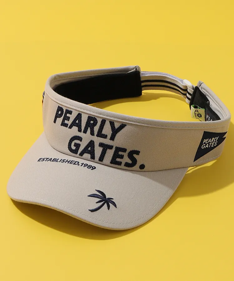 PEARLY GATES パーリーゲイツ ロゴ刺繍 サンバイザー ネイビー系