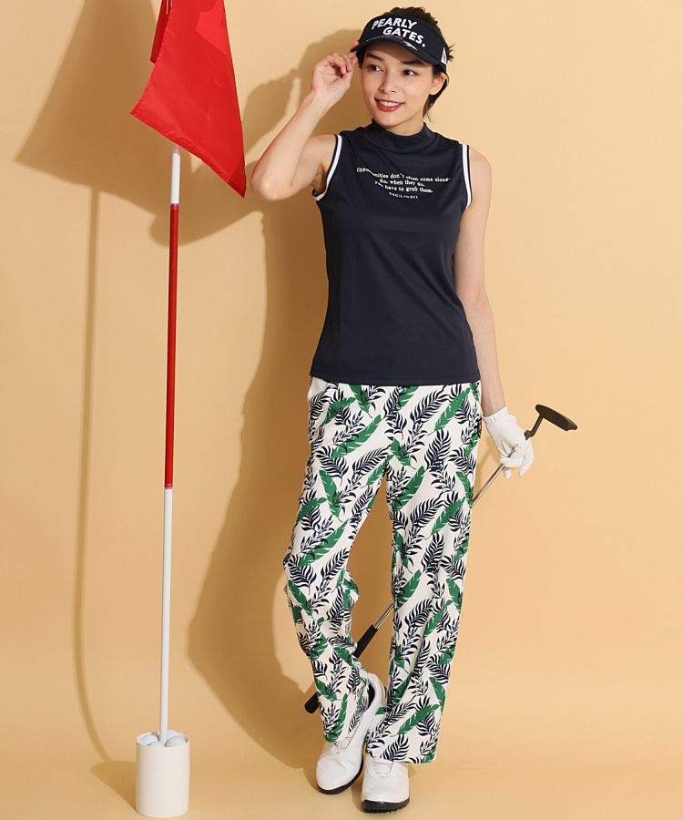 パーリーゲイツ PG 編みロゴ刺しゅうツイルサンバイザー