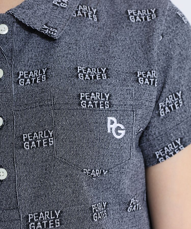 パーリーゲイツ PG ロゴプリントモックネック半袖カットソー