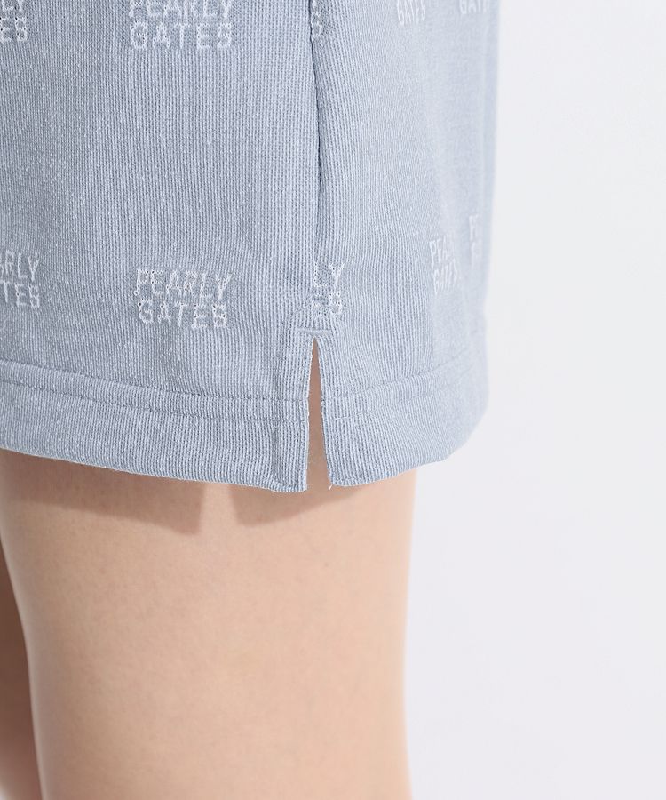 パーリーゲイツ　リボン付きワンピース　レディース パーリーゲイツ PG リボン付きロゴジャガード半袖ワンピース