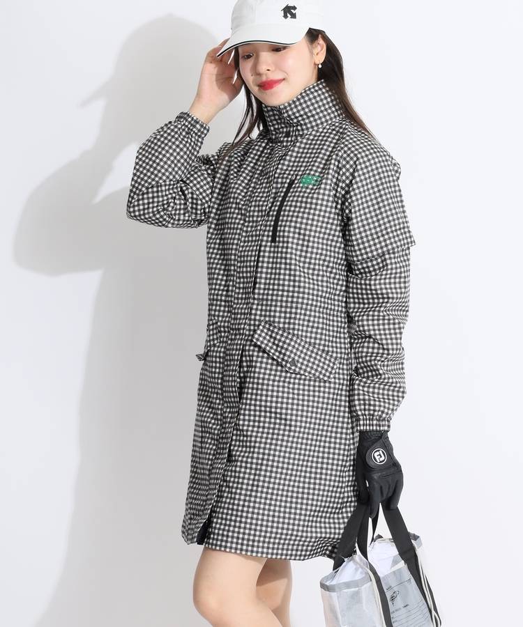 BE 【撥水】収納袋付レインワンピース