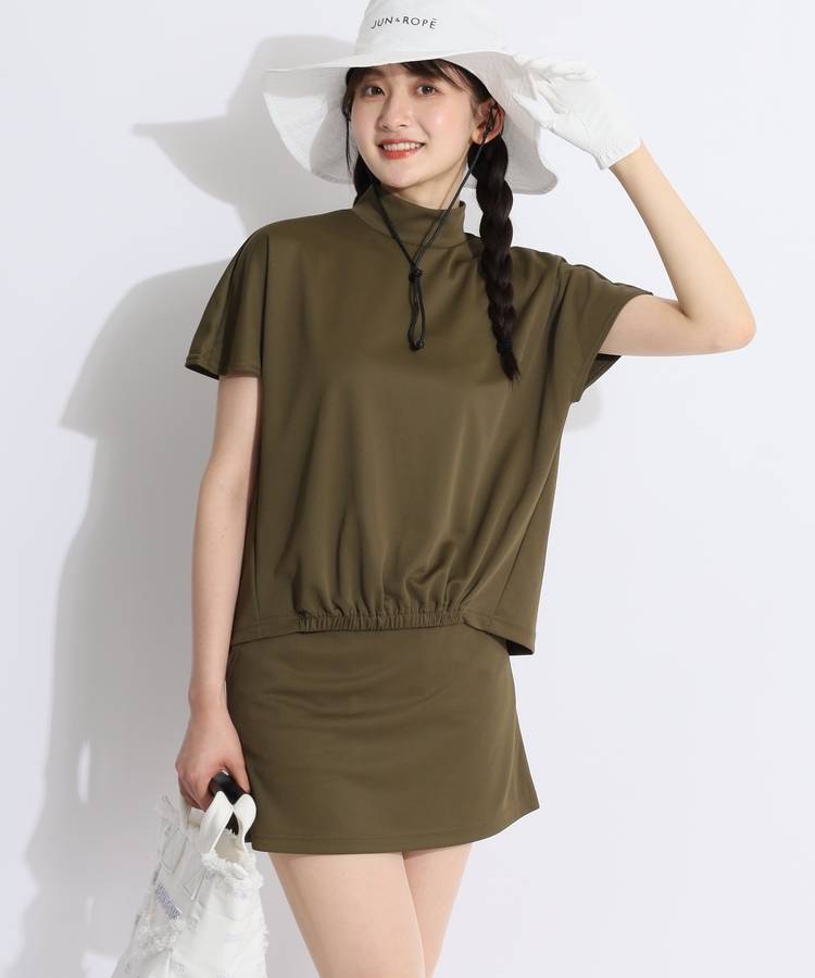 AS 【吸汗速乾UV】フロント絞りオーバーサイズ半袖セットアップ