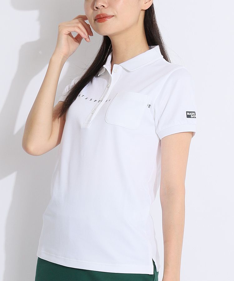 新品】1piu1uguale3GOLFレディース用半袖ポロシャツ/ホワイト系2