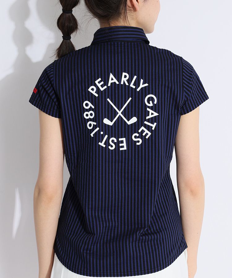 パーリーゲイツ半袖シャツ 人気ロゴ⭐️PEARLYGATES パーリーゲイツモックネック半袖シャツ