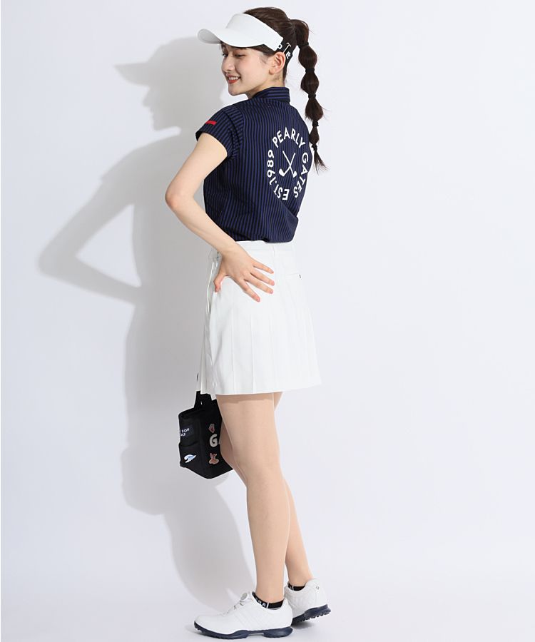 パーリーゲイツ PG サッカーストライプハイゲージ半袖ポロシャツ