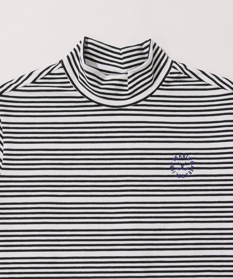 パーリーゲイツ PG 細ボーダーモックネック半袖カットソー レディース