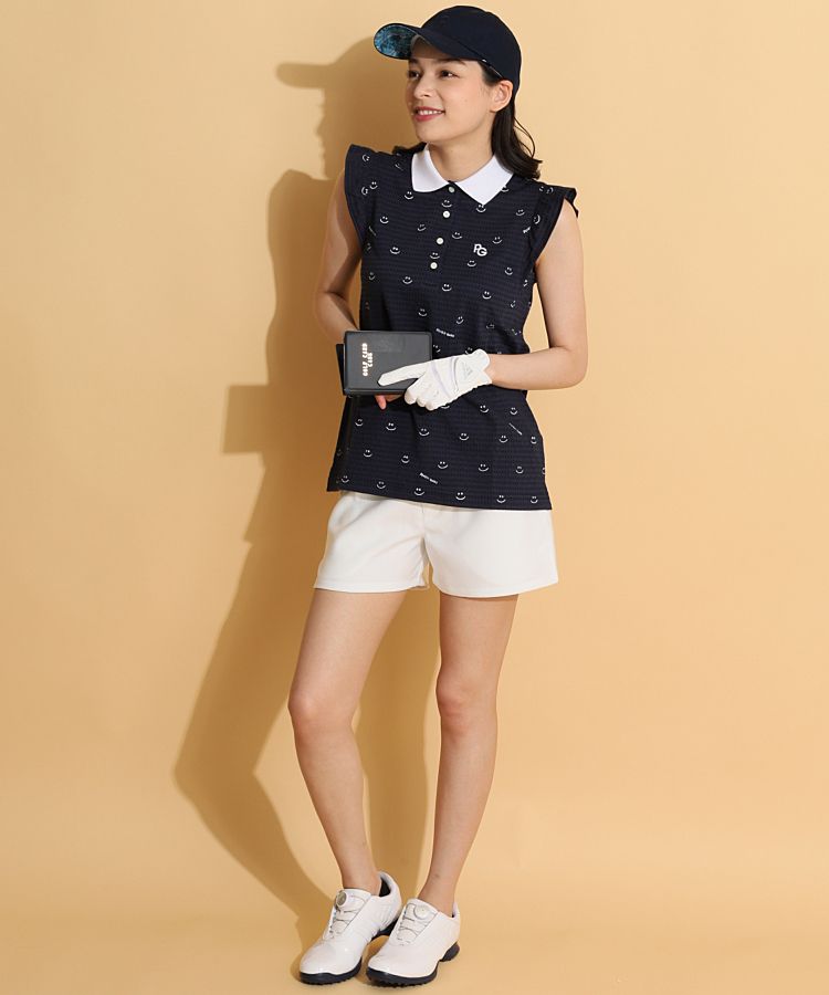 パーリーゲイツ PG ニコちゃんドットサッカーフリルスリーブ