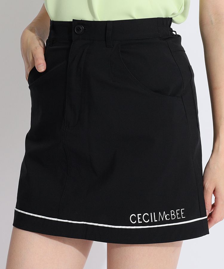 新品✨️セシルマクビー ゴルフ メッシュ ロゴ スカート 黒 Sサイズ セール】CECIL Mc BEE（セシルマクビー）ブランドロゴサイド
