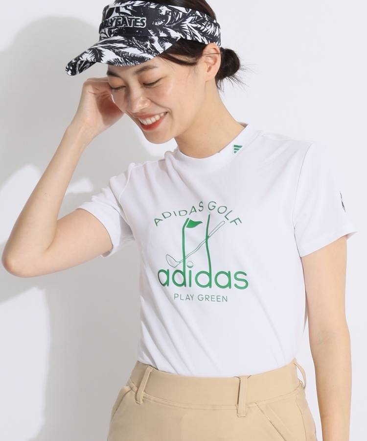 AG 【吸水速乾】グラフィックロゴモックネック半袖カットソー