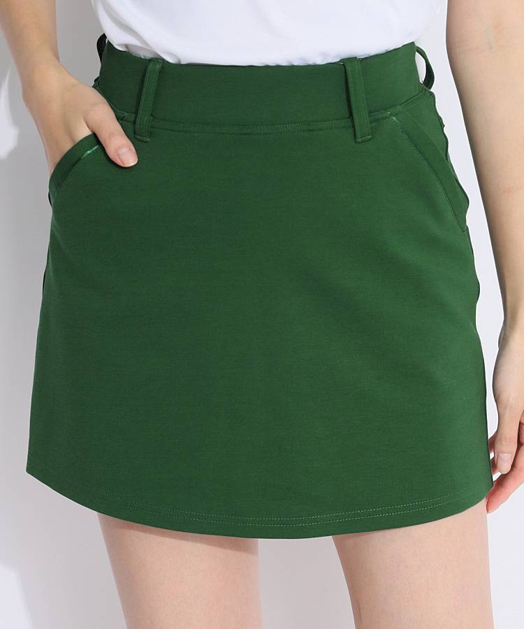 AS 【11/11までタイムセール】【ストレッチ】一体型ペチパンツ付サイズアジャスター台形スカート