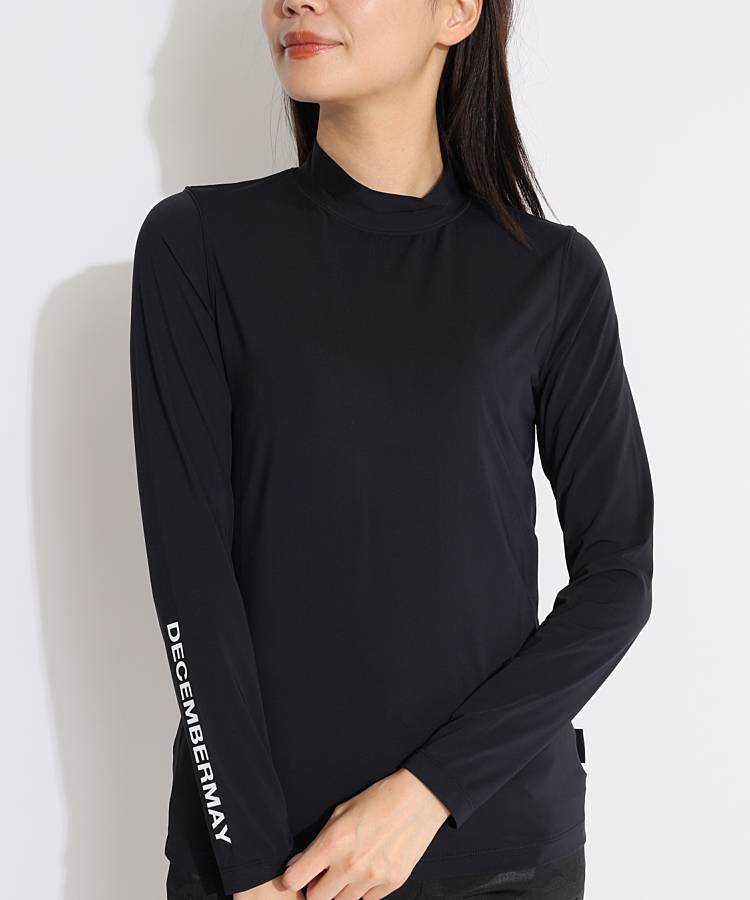 DM 袖ロゴモックネック長袖カットソー