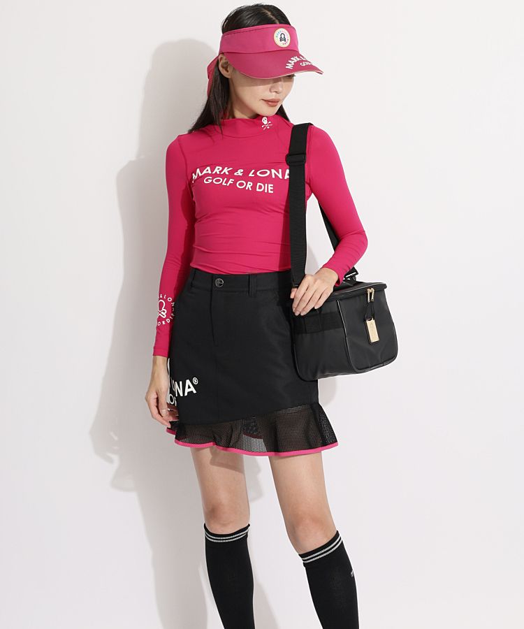 マーク＆ロナ ML 一体型ペチパンツ裾メッシュ切替スカート レディース