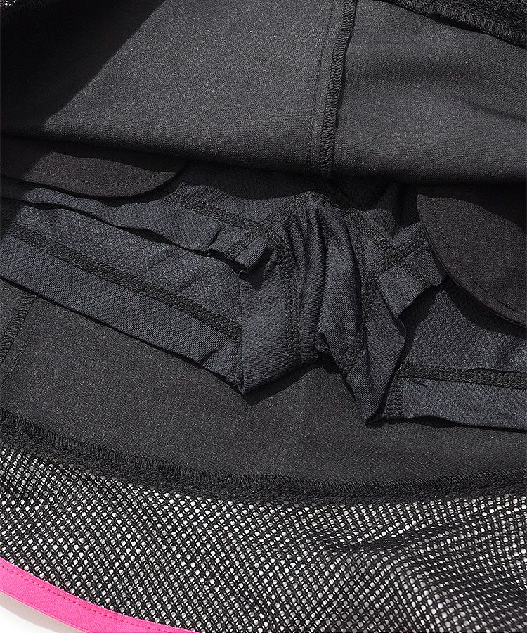 マーク＆ロナ ML 一体型ペチパンツ裾メッシュ切替スカート レディース