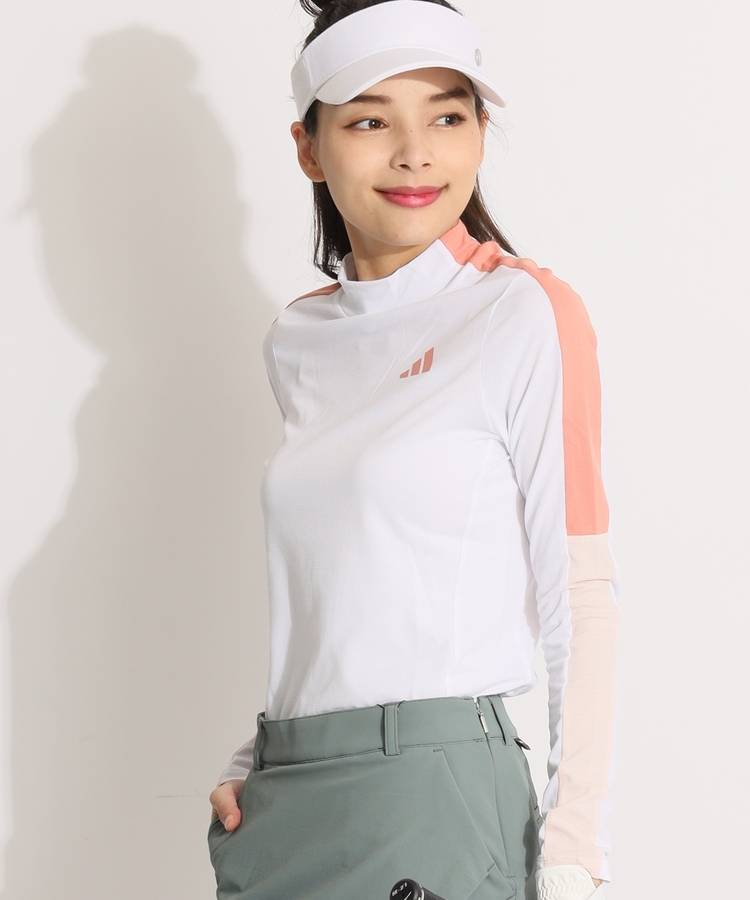 AG ブロックカラースリーブ微メッシュ長袖カットソー