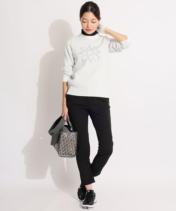 ★セントアンドリュースゴルフクルーネックニットＬサイズ新品★ 9Gアイレットリブ花柄クルーネックニットプルオーバー (WOMENS) | St