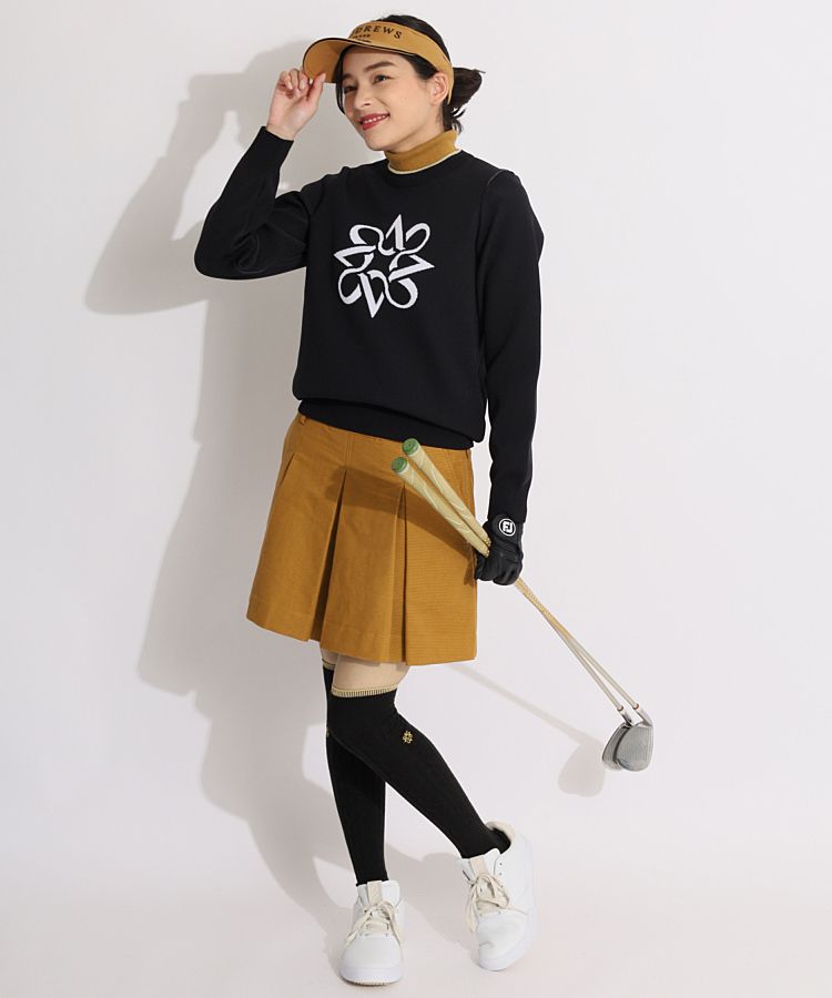 ⚫︎未使用 St ANDREWS コットン ニットプルオーバー ゴルフ 刺繍 セール】◇チェーンロゴ刺繍ニットプルオーバー（ニット/セーター