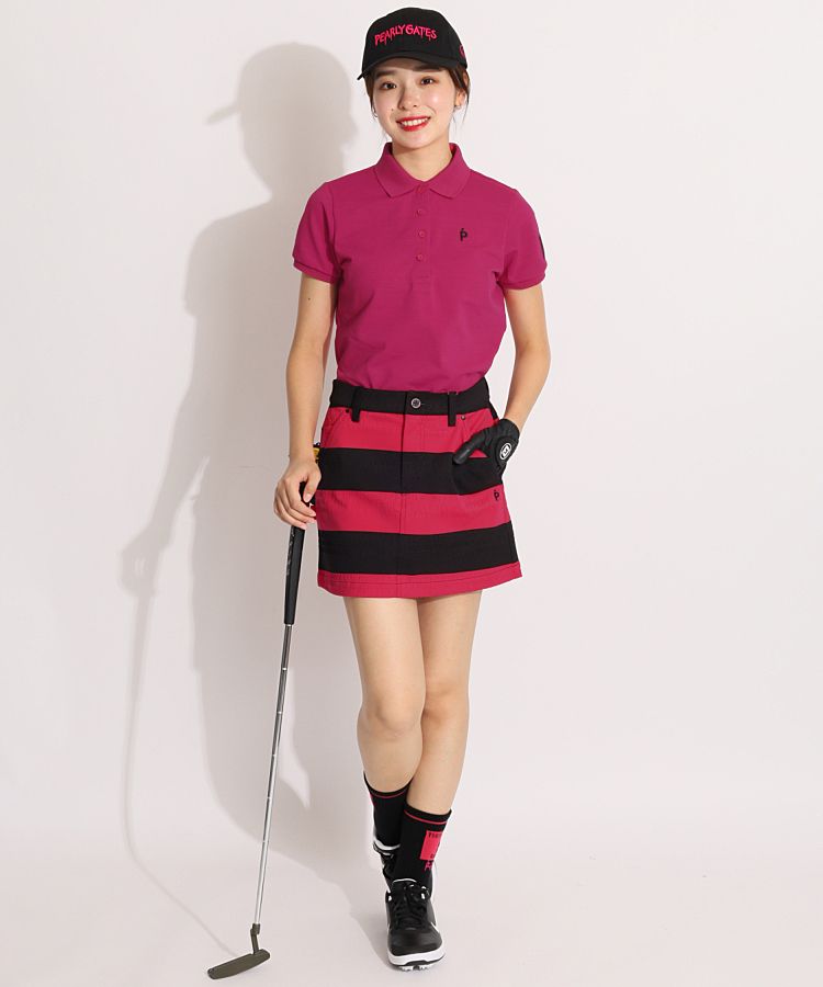 パーリーゲイツ PG 【ストレッチ】バックプリント鹿の子半袖