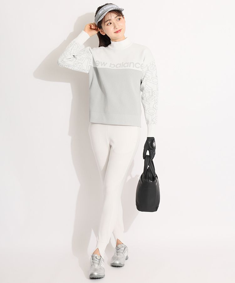 【美品】ニューバランスゴルフ　モックネックニットワンピース　L 美品】ニューバランスゴルフ モックネックニットワンピース L