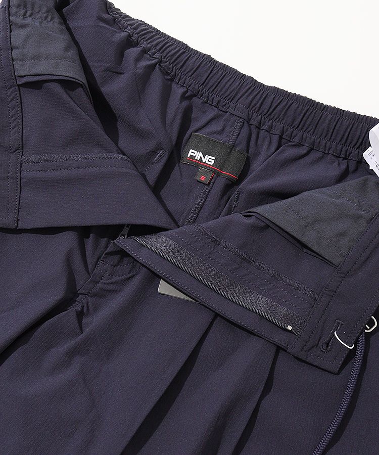 ping レディースキュロット　LLネイビー ピン PN 【ストレッチ】フロントタックキュロットパンツ