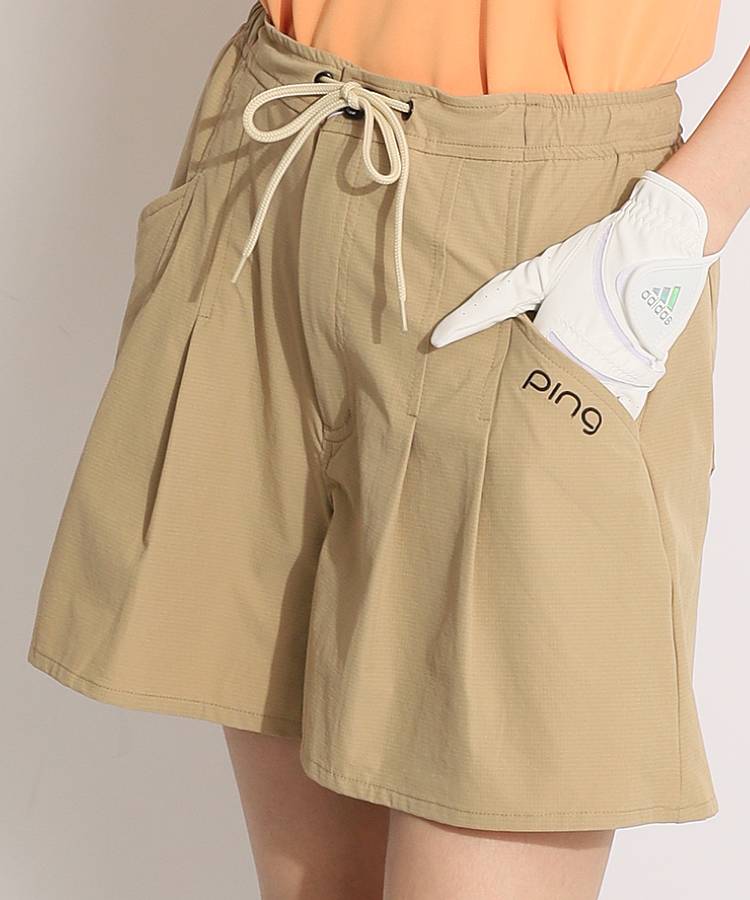 ピン PN 【ストレッチ】フロントタックキュロットパンツ