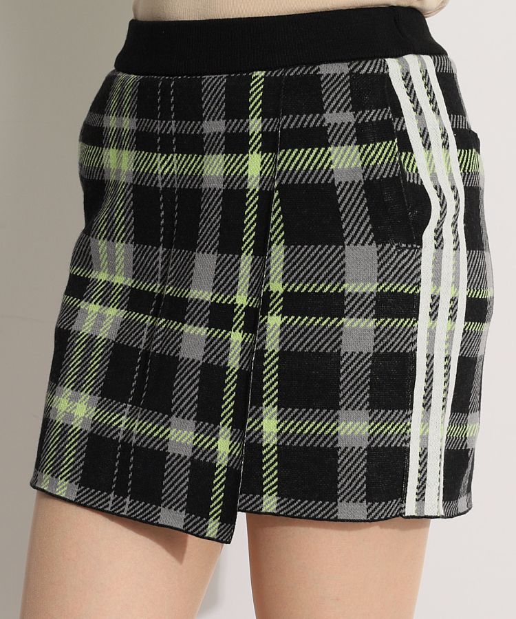 アディダスゴルフ AG タータンチェック柄ラップ風ニットスカート