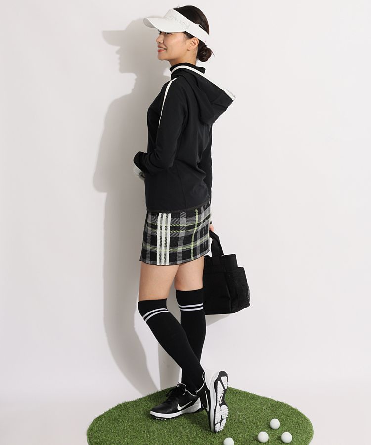 新品 アディダス セットアップ タータンチェック ニット 巻きスカート S adidas（アディダス） ゴルフウェア MMT92 タータンチェック ニット