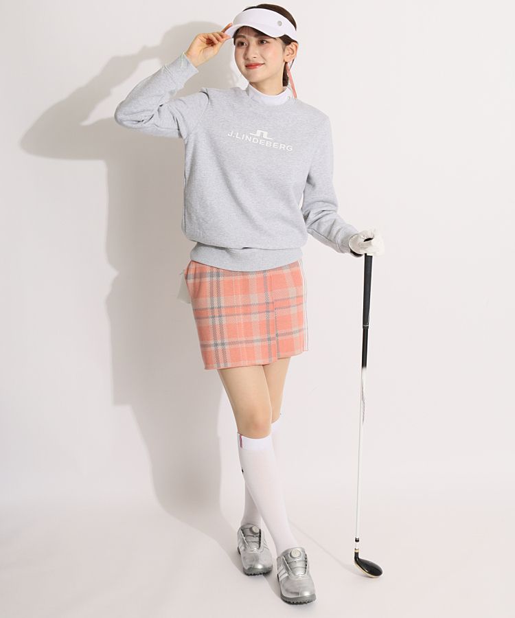 アディダスゴルフ AG タータンチェック柄ラップ風ニットスカート