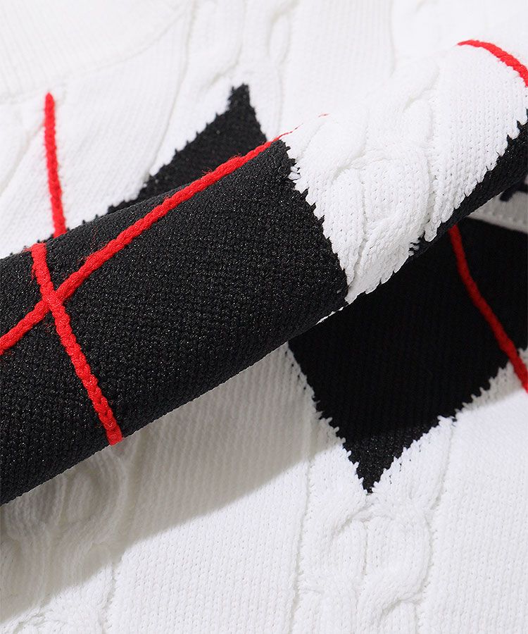 パーリーゲイツ PG アーガイル柄Vネックニットベスト レディースゴルフ