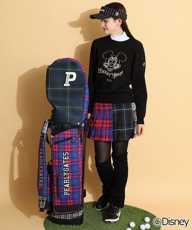 パーリーゲイツ PG ロゴピンストライプダンボールサンバイザー