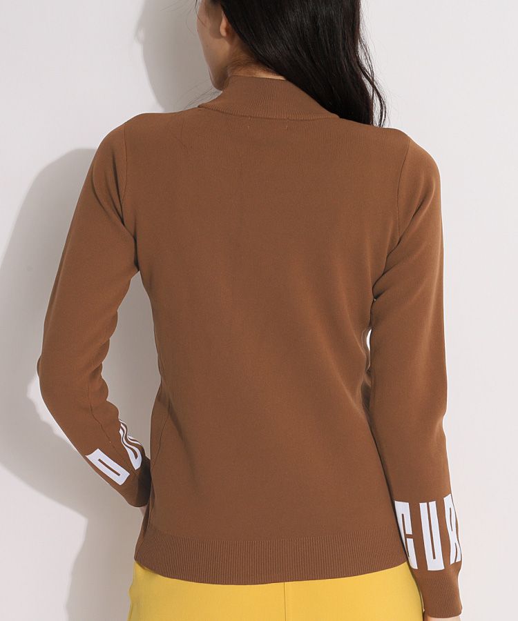 極美品 CUARTO UNITED アシンメトリーゴルフニットプルオーバー L PURE】アシンメトリーオフタートルプルオーバー(ニット