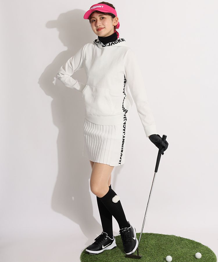 ジャックバニー JB サイドロゴプリーツ風ニットスカート