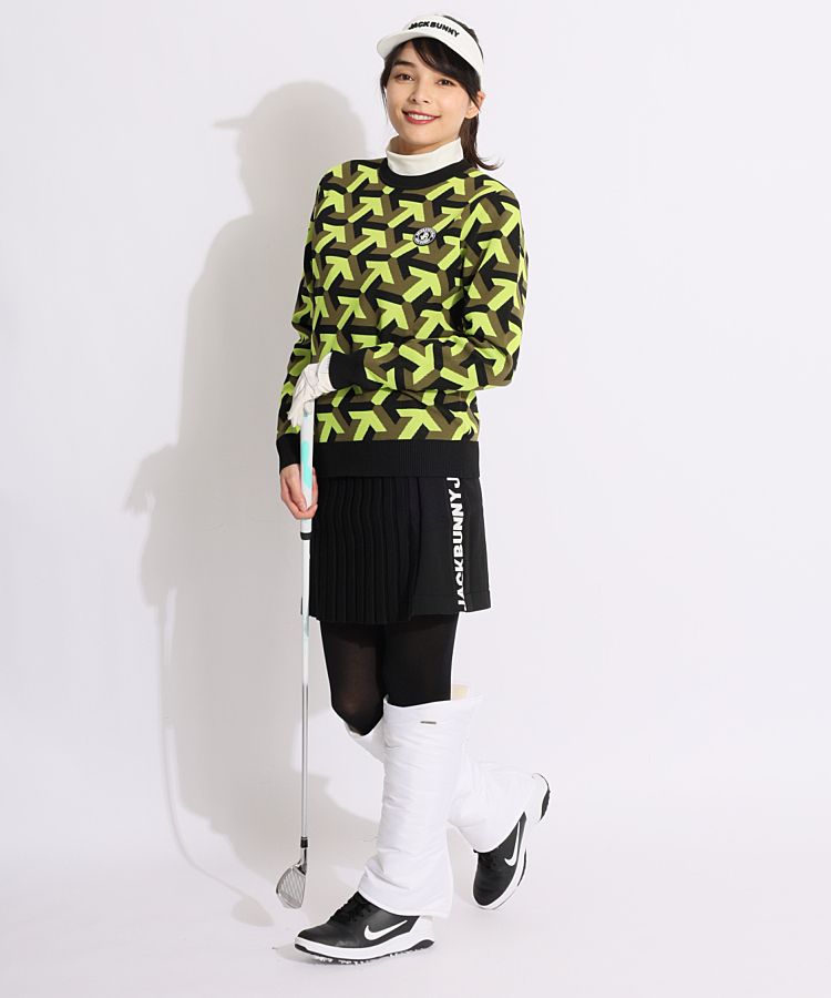 ジャックバニー JB サイドロゴプリーツ風ニットスカート