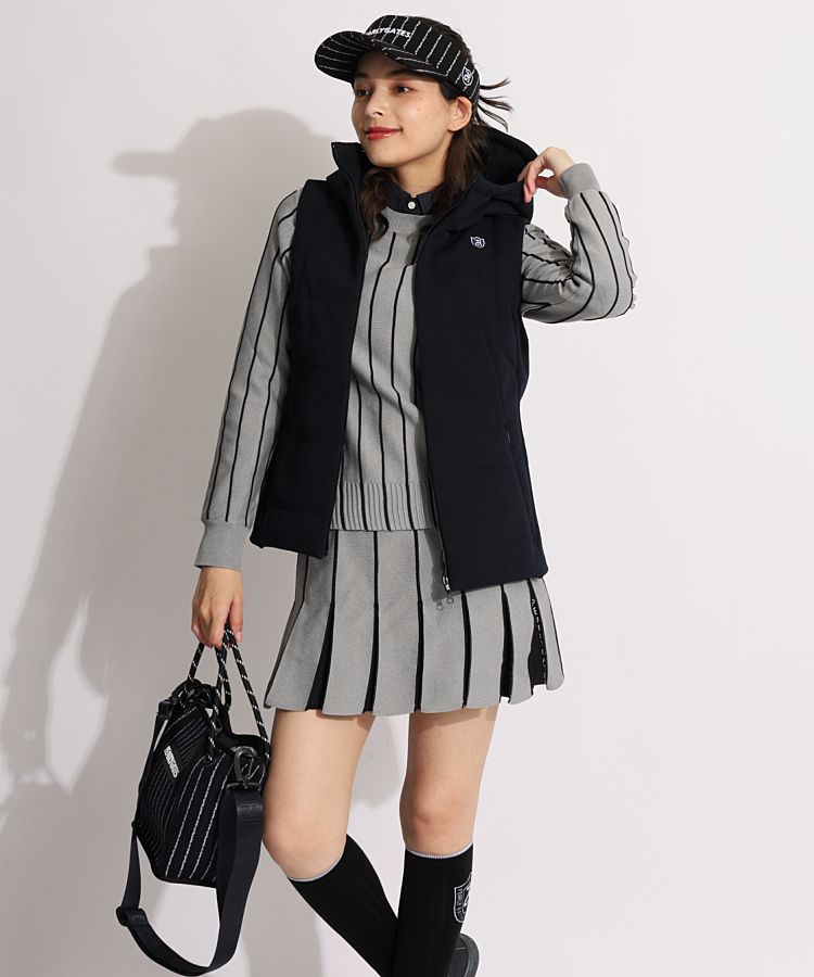 【★安心の定価販売★】 パーリーゲイツ PG ピンストライプクルーネックニット レディースウェア