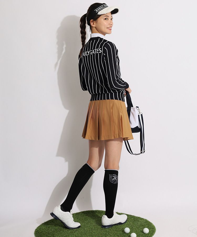 パーリーゲイツ　ピンストライプクルーネックニット上下セット パーリーゲイツ PG ピンストライプクルーネックニット