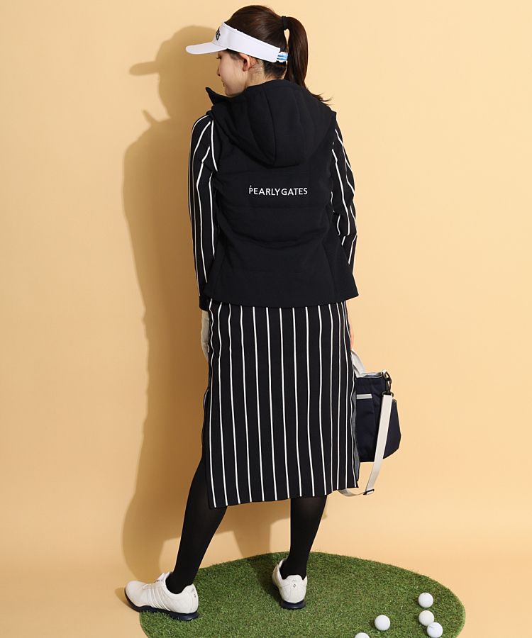 パーリーゲイツ PG ランダム千鳥保温フードベスト レディースゴルフ