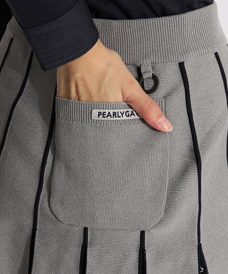 パーリーゲイツ・ニットスカート・サイズ1 パーリーゲイツ PG ピンストライププリーツニットスカート