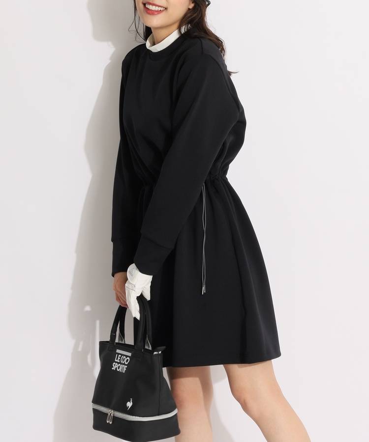 AS 【ストレッチUV】ウエストドロストダンボールワンピース