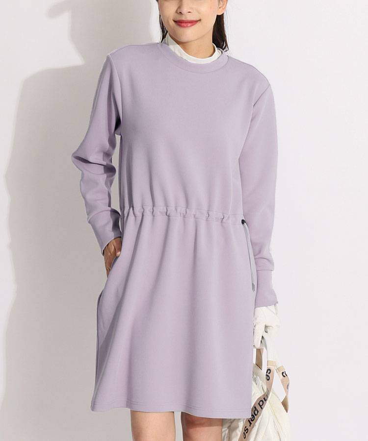 AS 【ストレッチUV】ウエストドロストダンボールワンピース