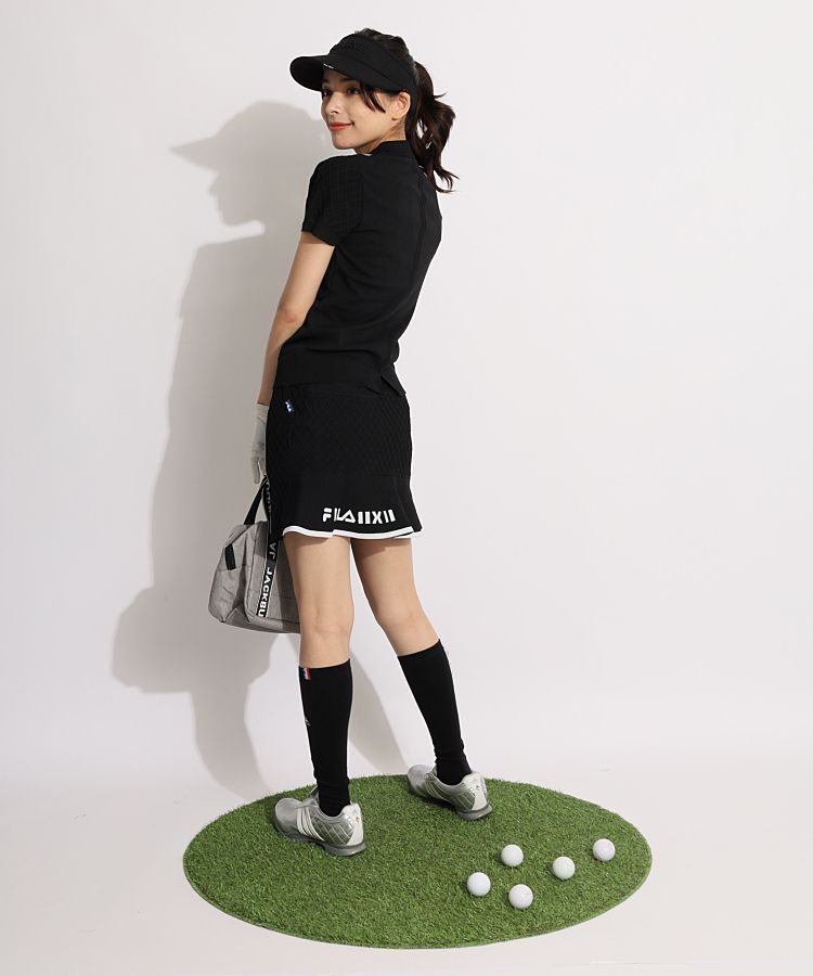 新品■22,330円【フィラゴルフ】レディース　半袖セーター 、スカート L FILA ゴルフウェアレディース スカート ニットスカート 20代30代