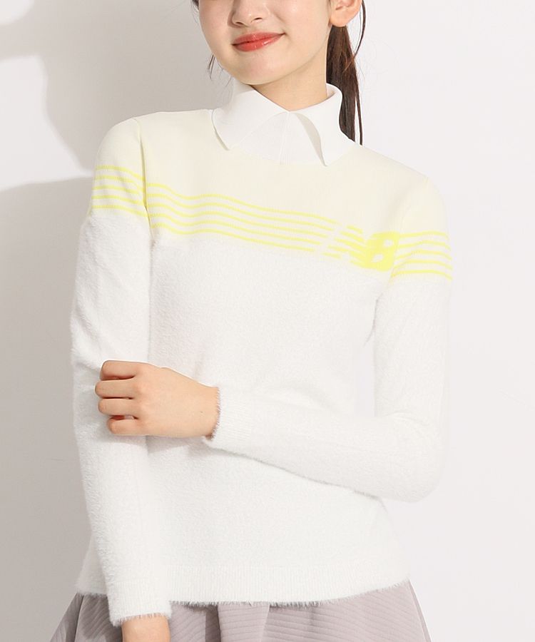 ニューバランスゴルフ NB 折り返し襟付きシャギーニット レディース