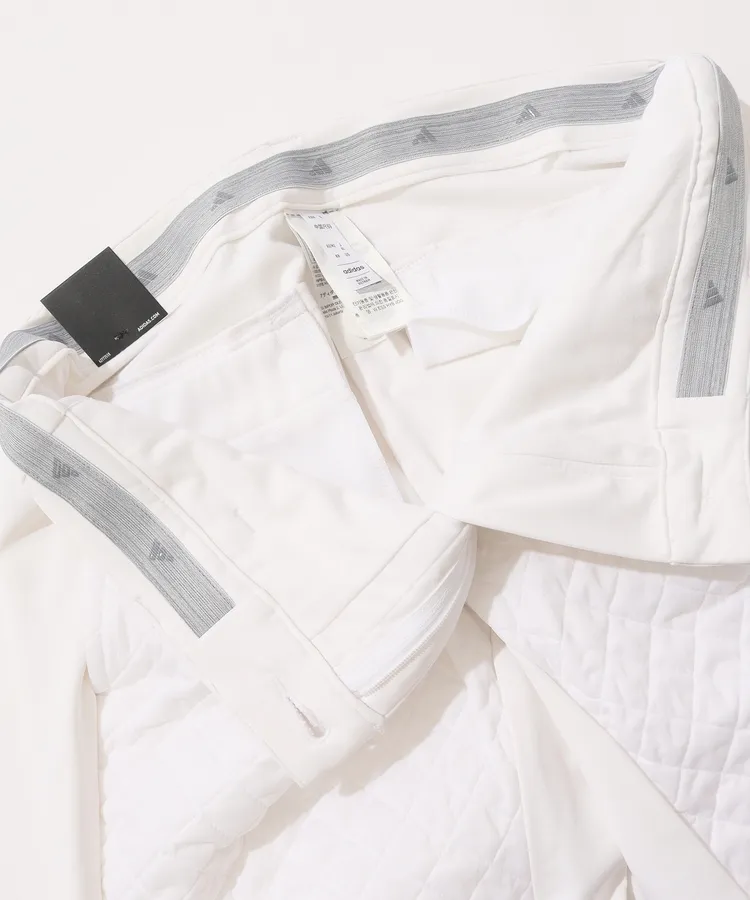 アディダスゴルフ　L キルトタートル　グレー　裏起毛　スカート 白新品　新品 adidas スカート スリーストライプス ストレッチプルオン