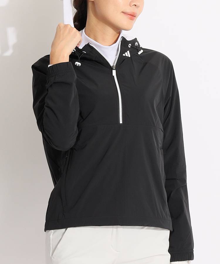 AG 【防風撥水】ハーフジップパーカー